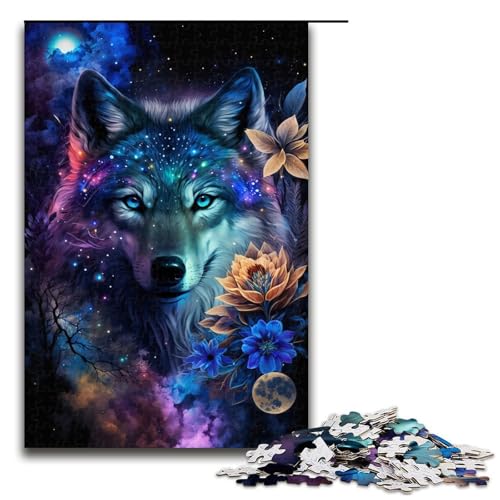 Puzzle für Erwachsene, Wolf und Blumen, 1000 Teile, Lernspiele, perfekte Dekoration für Teenager ab 14 Jahren, Größe 50 x 75 cm Puzzle für Erwachsene, Wolf und Blumen, 1000 Teile, Lernspiele, perfekte Dekoration für Teenager ab 14 Jahren, Größe 50 x 75 cm von LLONGKT