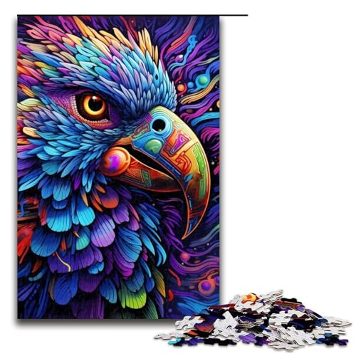 Puzzle für Erwachsene, bunter Papagei, präzise geschnitten, 1000-teiliges Puzzle für Erwachsene, Größe 50 x 75 cm von LLONGKT