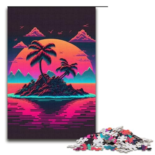 Puzzle für Erwachsene, kleine Tropische Insel-Puzzles für Erwachsene, 1000-teiliges Papppuzzle, Lernspiel, herausforderndes Spielzeug, Größe 38 x 26 cm von LLONGKT