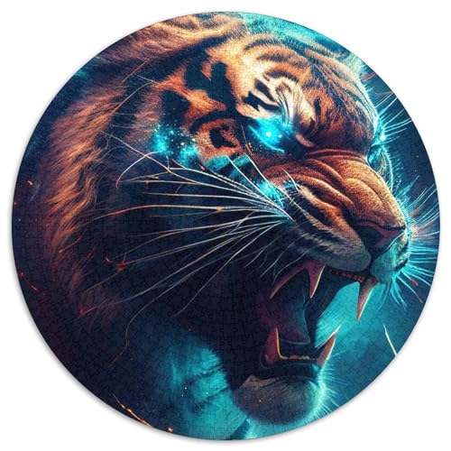 Puzzle für Erwachsene „Der brüllende Tiger“, 1000 Teile, pädagogisches Denkspiel, künstlerische Heim- und Bürodekoration, ab 14 Jahren (Größe 67,5 x 67,5 cm) von LLONGKT