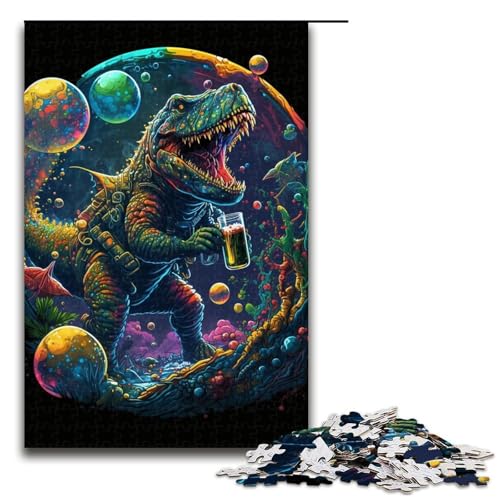 Puzzle für Erwachsene 1000 Teile Bier-Dinosaurier-Puzzlespiel Spielzeug Eltern-Kind-Interaktion Größe 50x75cm von LLONGKT