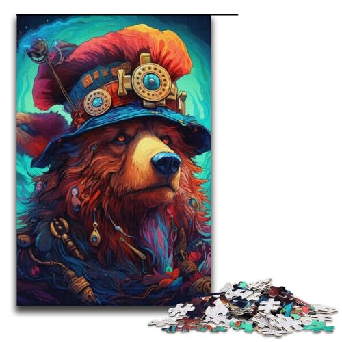Puzzle für Erwachsene 1000 Teile Piratenschiff Braunbär Puzzle für Lernspiel Herausforderung Spielzeug Geschenke für Freunde und Familie Größe 38x26cm von LLONGKT