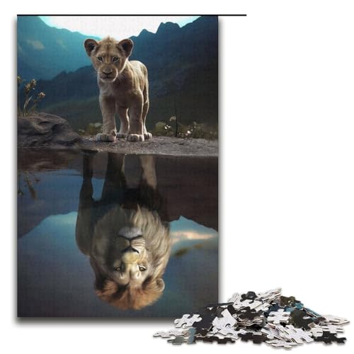 Puzzle für Erwachsene mit 1000 Teilen, „Das Löwenjunge, Reflexion“, Puzzlespielzeug, Lernspiel für Geburtstag, Weihnachten, für Jugendliche ab 14 Jahren, Größe 38 x 26 cm Puzzle für Erwachsene mit 1000 Teilen, „Das Löwenjunge, Reflexion“, Puzzlespielzeug, Lernspiel für Geburtstag, Weihnachten, für Jugendliche ab 14 Jahren, Größe 38 x 26 cm von LLONGKT