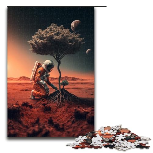 Puzzle für Erwachsene mit 1000 Teilen, Astronauten-Puzzle für Erwachsene, Holzpuzzle, tolle Geschenke zu Weihnachten (Größe 50 x 75 cm) von LLONGKT