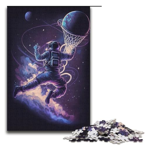 Puzzle für Erwachsene mit 1000 Teilen, Astronautenspielzeug, Denkspiel, Herausforderung für die Gehirnintelligenz, süchtig machendes Spielzeug (Größe 38 x 26 cm) von LLONGKT