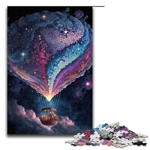 Puzzle für Erwachsene mit 1000 Teilen, Ballon im Weltraum, Denkspiel, anspruchsvoll, Aber unterhaltsam und humorvoll, Größe 50 x 75 cm von LLONGKT