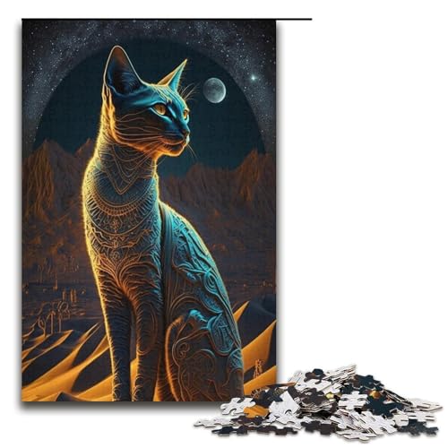 Puzzle für Erwachsene mit 1000 Teilen, Bastet, die kleine Katze, Präzisionsschnitt, Eltern-Kind-Interaktion, Größe 38 x 26 cm von LLONGKT