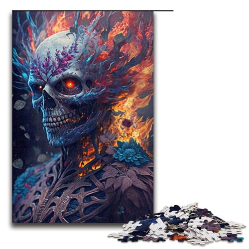 Puzzle für Erwachsene mit 1000 Teilen, Blumenskelett auf Feuer, Denkspiel, anspruchsvoll, Aber unterhaltsam und humorvoll, Größe 50 x 75 cm Puzzle für Erwachsene mit 1000 Teilen, Blumenskelett auf Feuer, Denkspiel, anspruchsvoll, Aber unterhaltsam und humorvoll, Größe 50 x 75 cm von LLONGKT