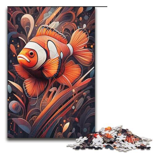 Puzzle für Erwachsene mit 1000 Teilen, Clownfisch-Spielzeug, Lernspiele, Stressabbau, tolles Geschenk (Größe 38 x 26 cm) von LLONGKT