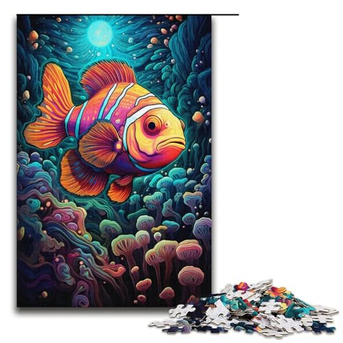 Puzzle für Erwachsene mit 1000 Teilen, Clownfisch-Spielzeug, Lernspiele, Stressabbau, tolles Geschenk (Größe 38 x 26 cm) von LLONGKT