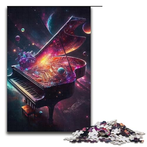 Puzzle für Erwachsene mit 1000 Teilen, Cosmic Piano, Spaß für die ganze Familie, herausfordernd zu vervollständigen, Aber unterhaltsam und humorvoll, Größe 38 x 26 cm von LLONGKT
