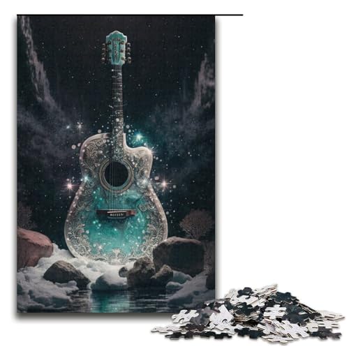 Puzzle für Erwachsene mit 1000 Teilen, Diamant-Gitarren-Puzzle, Denkspiel, anspruchsvoll, Aber unterhaltsam und humorvoll, Größe 38 x 26 cm von LLONGKT