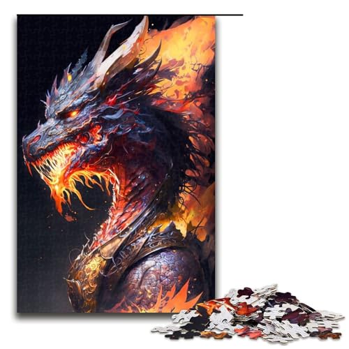 Puzzle für Erwachsene mit 1000 Teilen, Drache in Flammen, Denkspiel, anspruchsvoll, Aber unterhaltsam und humorvoll, Größe 50 x 75 cm Puzzle für Erwachsene mit 1000 Teilen, Drache in Flammen, Denkspiel, anspruchsvoll, Aber unterhaltsam und humorvoll, Größe 50 x 75 cm von LLONGKT