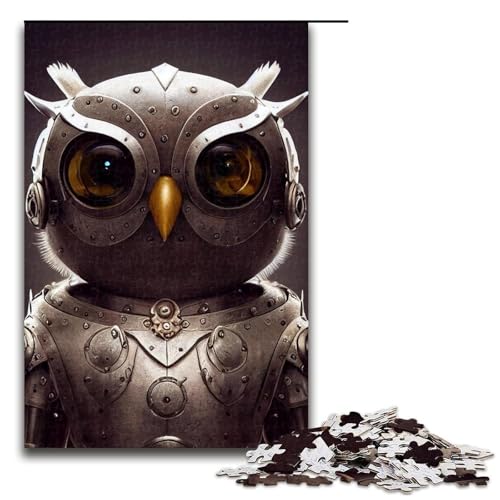 Puzzle für Erwachsene mit 1000 Teilen, Eulen-Puzzle, Holzpuzzle, lustige Spiele, Größe 50 x 75 cm von LLONGKT