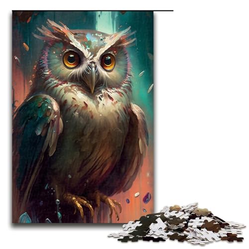 Puzzle für Erwachsene mit 1000 Teilen, Eulenvogel, Spielzeug, Lernspiele, Stressabbau, tolles Geschenk (Größe 50 x 75 cm) von LLONGKT
