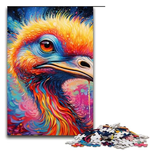 Puzzle für Erwachsene mit 1000 Teilen, Farbiger Strauß, Denkspiel, Herausforderung für die Gehirnintelligenz, süchtig machendes Spielzeug, Größe 50 x 75 cm von LLONGKT