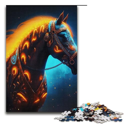 Puzzle für Erwachsene mit 1000 Teilen, Feuerpferde-Puzzle, Denkspiel, anspruchsvoll, Aber unterhaltsam und humorvoll, Größe 38 x 26 cm Puzzle für Erwachsene mit 1000 Teilen, Feuerpferde-Puzzle, Denkspiel, anspruchsvoll, Aber unterhaltsam und humorvoll, Größe 38 x 26 cm von LLONGKT