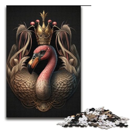 Puzzle für Erwachsene mit 1000 Teilen, Flamingo-Spielzeug, Denkspiel, Herausforderung für die Gehirnintelligenz, süchtig machendes Spielzeug (Größe 38 x 26 cm) von LLONGKT