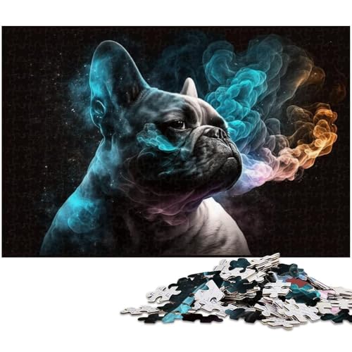 Puzzle für Erwachsene mit 1000 Teilen, Französische Bulldogge, Nebel-Puzzle, Denkspiel, Spaß für zu Hause, Geburtstagsgeschenk, Reisegeschenk, Größe 38 x 26 cm Puzzle für Erwachsene mit 1000 Teilen, Französische Bulldogge, Nebel-Puzzle, Denkspiel, Spaß für zu Hause, Geburtstagsgeschenk, Reisegeschenk, Größe 38 x 26 cm von LLONGKT