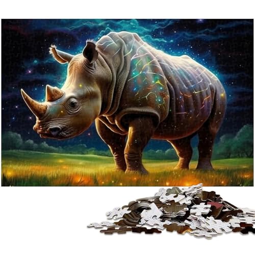 Puzzle für Erwachsene mit 1000 Teilen, Galaxie-Nashorn, Lernspielzeug zum Stressabbau, schwierige Herausforderung, Größe 50 x 75 cm Puzzle für Erwachsene mit 1000 Teilen, Galaxie-Nashorn, Lernspielzeug zum Stressabbau, schwierige Herausforderung, Größe 50 x 75 cm von LLONGKT