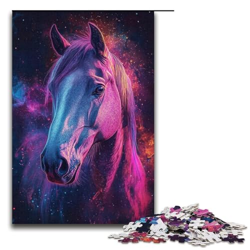 Puzzle für Erwachsene mit 1000 Teilen, Galaxie-Pferde-Puzzle, Dekomprimieren, intellektuelles Lernspielzeug, Heimkunstdekor, Größe 38 x 26 cm Puzzle für Erwachsene mit 1000 Teilen, Galaxie-Pferde-Puzzle, Dekomprimieren, intellektuelles Lernspielzeug, Heimkunstdekor, Größe 38 x 26 cm von LLONGKT