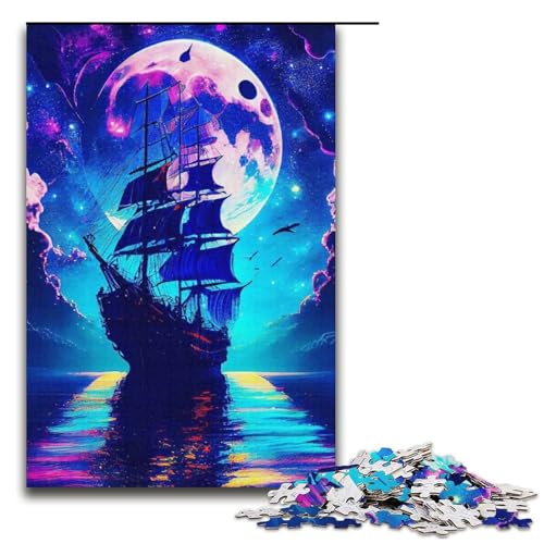 Puzzle für Erwachsene mit 1000 Teilen, Galaxie-Piratenschiff, Denkspiel, Herausforderung für die Gehirnintelligenz, süchtig machendes Spielzeug, Größe 38 x 26 cm Puzzle für Erwachsene mit 1000 Teilen, Galaxie-Piratenschiff, Denkspiel, Herausforderung für die Gehirnintelligenz, süchtig machendes Spielzeug, Größe 38 x 26 cm von LLONGKT