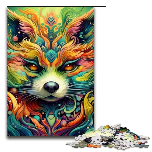 Puzzle für Erwachsene mit 1000 Teilen, Grüner Fuchs, Denkspiel, Herausforderung für die Gehirnintelligenz, süchtig machendes Spielzeug, Größe 50 x 75 cm Puzzle für Erwachsene mit 1000 Teilen, Grüner Fuchs, Denkspiel, Herausforderung für die Gehirnintelligenz, süchtig machendes Spielzeug, Größe 50 x 75 cm von LLONGKT