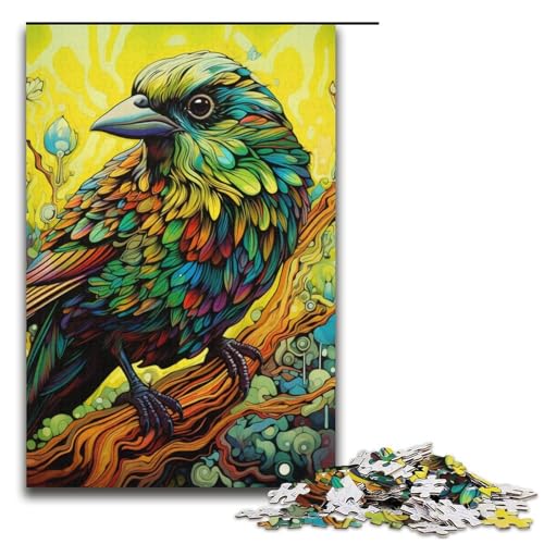 Puzzle für Erwachsene mit 1000 Teilen, Grüner Spatz, Denkspiel, Herausforderung für die Gehirnintelligenz, süchtig machendes Spielzeug, Größe 38 x 26 cm von LLONGKT