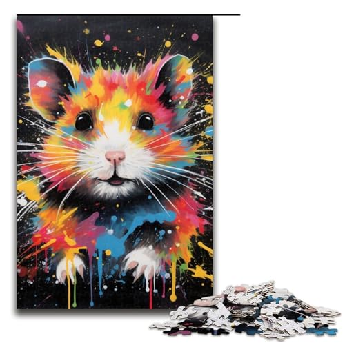 Puzzle für Erwachsene mit 1000 Teilen, Hamster, für Spaß mit der ganzen Familie, anspruchsvoll zu vervollständigen, Aber lustig und humorvoll, Größe 50 x 75 cm von LLONGKT