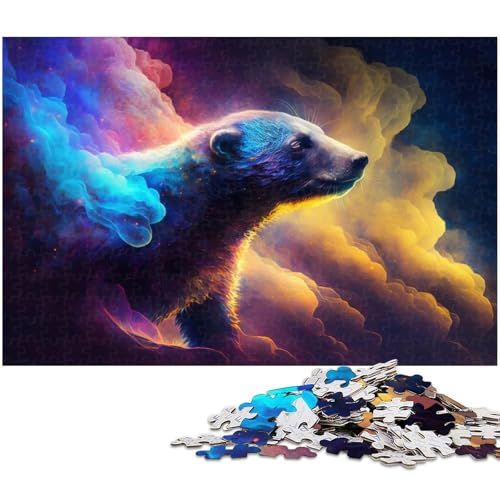 Puzzle für Erwachsene mit 1000 Teilen, Honigdachs-Nebel-Puzzle, Denkspiel, Spaß für zu Hause, Geburtstagsgeschenk, Reisegeschenk, Größe 38 x 26 cm Puzzle für Erwachsene mit 1000 Teilen, Honigdachs-Nebel-Puzzle, Denkspiel, Spaß für zu Hause, Geburtstagsgeschenk, Reisegeschenk, Größe 38 x 26 cm von LLONGKT