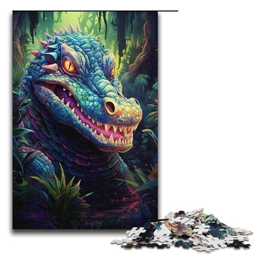 Puzzle für Erwachsene mit 1000 Teilen, Krokodil-Spielzeug, Lernspiele, Stressabbau, tolles Geschenk (Größe 38 x 26 cm) von LLONGKT
