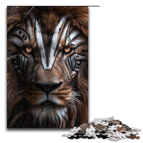 Puzzle für Erwachsene mit 1000 Teilen, Löwe, Denkspiel, Herausforderung für die Gehirnintelligenz, süchtig machendes Spielzeug, Größe 50 x 75 cm Puzzle für Erwachsene mit 1000 Teilen, Löwe, Denkspiel, Herausforderung für die Gehirnintelligenz, süchtig machendes Spielzeug, Größe 50 x 75 cm von LLONGKT