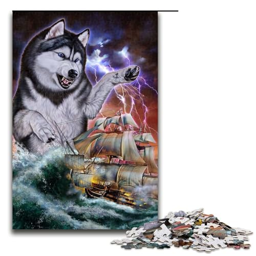 Puzzle für Erwachsene mit 1000 Teilen, Monster Titan Husky Kraken, Denkspiel, anspruchsvoll, Aber unterhaltsam und humorvoll, Größe 50 x 75 cm Puzzle für Erwachsene mit 1000 Teilen, Monster Titan Husky Kraken, Denkspiel, anspruchsvoll, Aber unterhaltsam und humorvoll, Größe 50 x 75 cm von LLONGKT