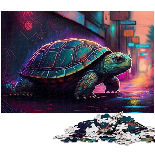Puzzle für Erwachsene mit 1000 Teilen, Neon-Schildkröten-Puzzle, Denkspiel, Spaß für zu Hause, Geburtstagsgeschenk, Reisegeschenk, Größe 38 x 26 cm Puzzle für Erwachsene mit 1000 Teilen, Neon-Schildkröten-Puzzle, Denkspiel, Spaß für zu Hause, Geburtstagsgeschenk, Reisegeschenk, Größe 38 x 26 cm von LLONGKT