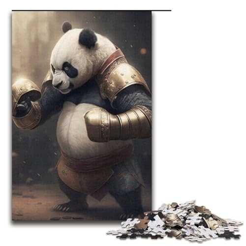 Puzzle für Erwachsene mit 1000 Teilen, Panda-Boxer, Lernspielzeug, geeignet als Schreibtischdekoration, Größe 38 x 26 cm von LLONGKT
