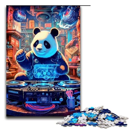 Puzzle für Erwachsene mit 1000 Teilen, Panda-Puzzle, Denkspiel, Herausforderung für die Gehirnintelligenz, süchtig machendes Spielzeug, Größe 50 x 75 cm von LLONGKT