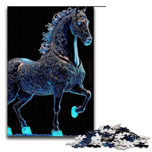 Puzzle für Erwachsene mit 1000 Teilen, Pferd, Denkspiel, Herausforderung für die Gehirnintelligenz, süchtig machendes Spielzeug, Größe 50 x 75 cm von LLONGKT