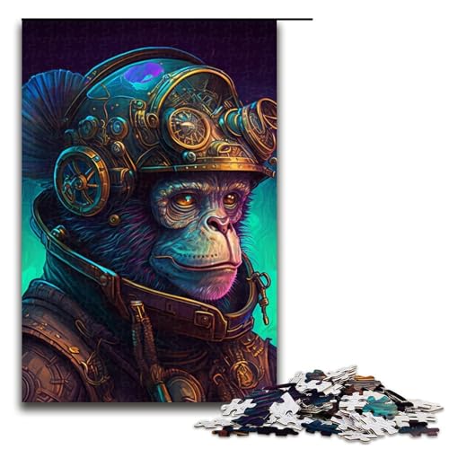 Puzzle für Erwachsene mit 1000 Teilen, Steampunk-Gorilla-Puzzle, Denkspiel, anspruchsvoll, Aber unterhaltsam und humorvoll, Größe 50 x 75 cm Puzzle für Erwachsene mit 1000 Teilen, Steampunk-Gorilla-Puzzle, Denkspiel, anspruchsvoll, Aber unterhaltsam und humorvoll, Größe 50 x 75 cm von LLONGKT