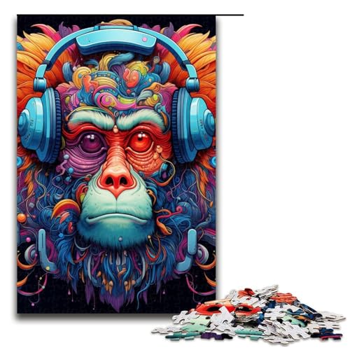 Puzzle für Erwachsene mit 1000 Teilen, Tier-AFFE, Denkspiel, Herausforderung für die Gehirnintelligenz, süchtig machendes Spielzeug, Größe 50 x 75 cm von LLONGKT