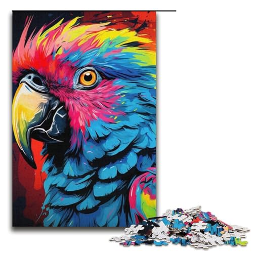 Puzzle für Erwachsene mit 1000 Teilen, Tiere, Vögel, Papageien, für Teenager, Papppuzzle, schwierig und herausfordernd, Größe 38 x 26 cm von LLONGKT