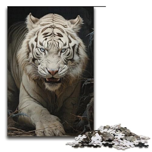 Puzzle für Erwachsene mit 1000 Teilen, Tiger, Denkspiel, Herausforderung für die Gehirnintelligenz, süchtig machendes Spielzeug, Größe 38 x 26 cm von LLONGKT