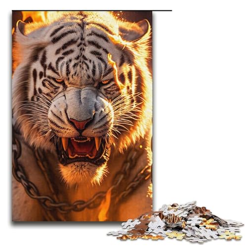 Puzzle für Erwachsene mit 1000 Teilen, Tiger, Denkspiel, Herausforderung für die Gehirnintelligenz, süchtig machendes Spielzeug, Größe 38 x 26 cm Puzzle für Erwachsene mit 1000 Teilen, Tiger, Denkspiel, Herausforderung für die Gehirnintelligenz, süchtig machendes Spielzeug, Größe 38 x 26 cm von LLONGKT