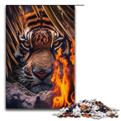 Puzzle für Erwachsene mit 1000 Teilen, Tiger, Denkspiel, Herausforderung für die Gehirnintelligenz, süchtig machendes Spielzeug, Größe 38 x 26 cm Puzzle für Erwachsene mit 1000 Teilen, Tiger, Denkspiel, Herausforderung für die Gehirnintelligenz, süchtig machendes Spielzeug, Größe 38 x 26 cm von LLONGKT