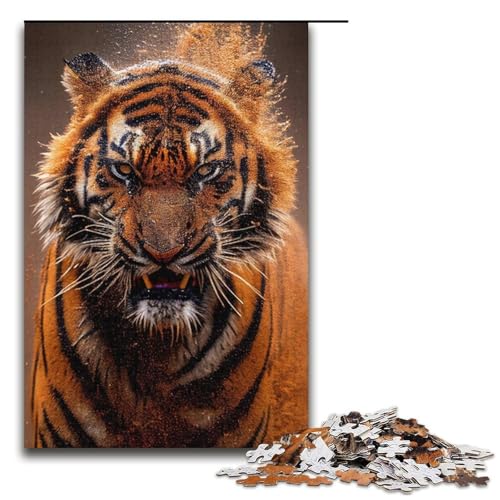 Puzzle für Erwachsene mit 1000 Teilen, Tiger, Denkspiel, Herausforderung für die Gehirnintelligenz, süchtig machendes Spielzeug, Größe 38 x 26 cm Puzzle für Erwachsene mit 1000 Teilen, Tiger, Denkspiel, Herausforderung für die Gehirnintelligenz, süchtig machendes Spielzeug, Größe 38 x 26 cm von LLONGKT