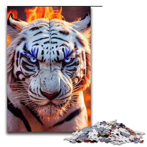 Puzzle für Erwachsene mit 1000 Teilen, Tiger, Denkspiel, Herausforderung für die Gehirnintelligenz, süchtig machendes Spielzeug, Größe 50 x 75 cm von LLONGKT