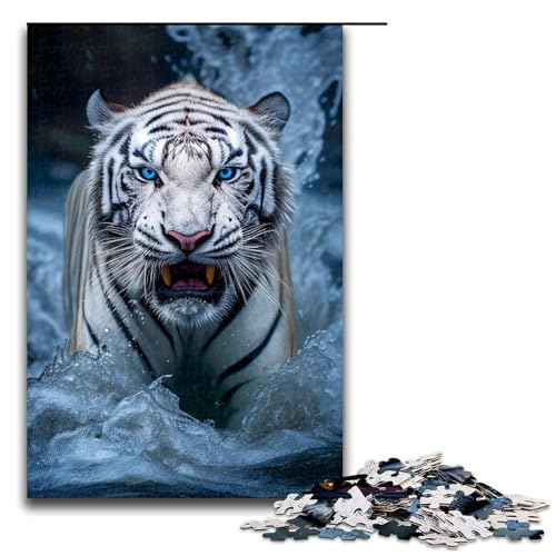 Puzzle für Erwachsene mit 1000 Teilen, Tiger, Denkspiel, Herausforderung für die Gehirnintelligenz, süchtig machendes Spielzeug, Größe 50 x 75 cm von LLONGKT