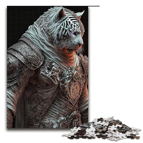 Puzzle für Erwachsene mit 1000 Teilen, Tiger-Krieger, Denkspiel, Herausforderung für die Gehirnintelligenz, süchtig machendes Spielzeug, Größe 50 x 75 cm Puzzle für Erwachsene mit 1000 Teilen, Tiger-Krieger, Denkspiel, Herausforderung für die Gehirnintelligenz, süchtig machendes Spielzeug, Größe 50 x 75 cm von LLONGKT
