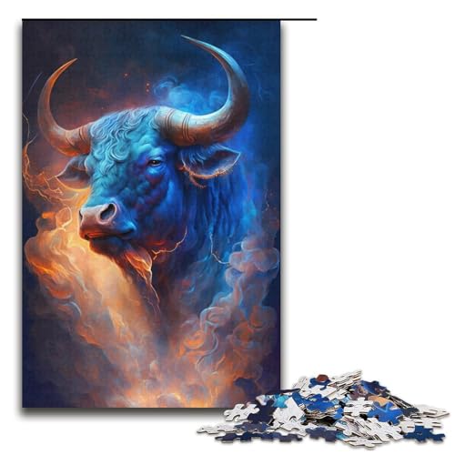 Puzzle für Erwachsene mit 1000 Teilen, Weltraum-Büffel-Spielzeug, Denkspiel, Herausforderung für die Gehirnintelligenz, süchtig machendes Spielzeug (Größe 38 x 26 cm) von LLONGKT