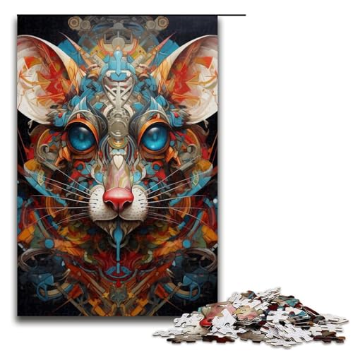 Puzzle für Erwachsene mit 1000 Teilen, buntes Maus-Art-Denkspiel, einzigartiges Geburtstagsspiel (Größe 50 x 75 cm) von LLONGKT