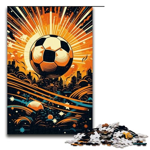 Puzzle für Erwachsene mit 1000 Teilen, farbenfrohes Fußball-Denkspiel, einzigartiges Geburtstagsspiel (Größe 50 x 75 cm) von LLONGKT